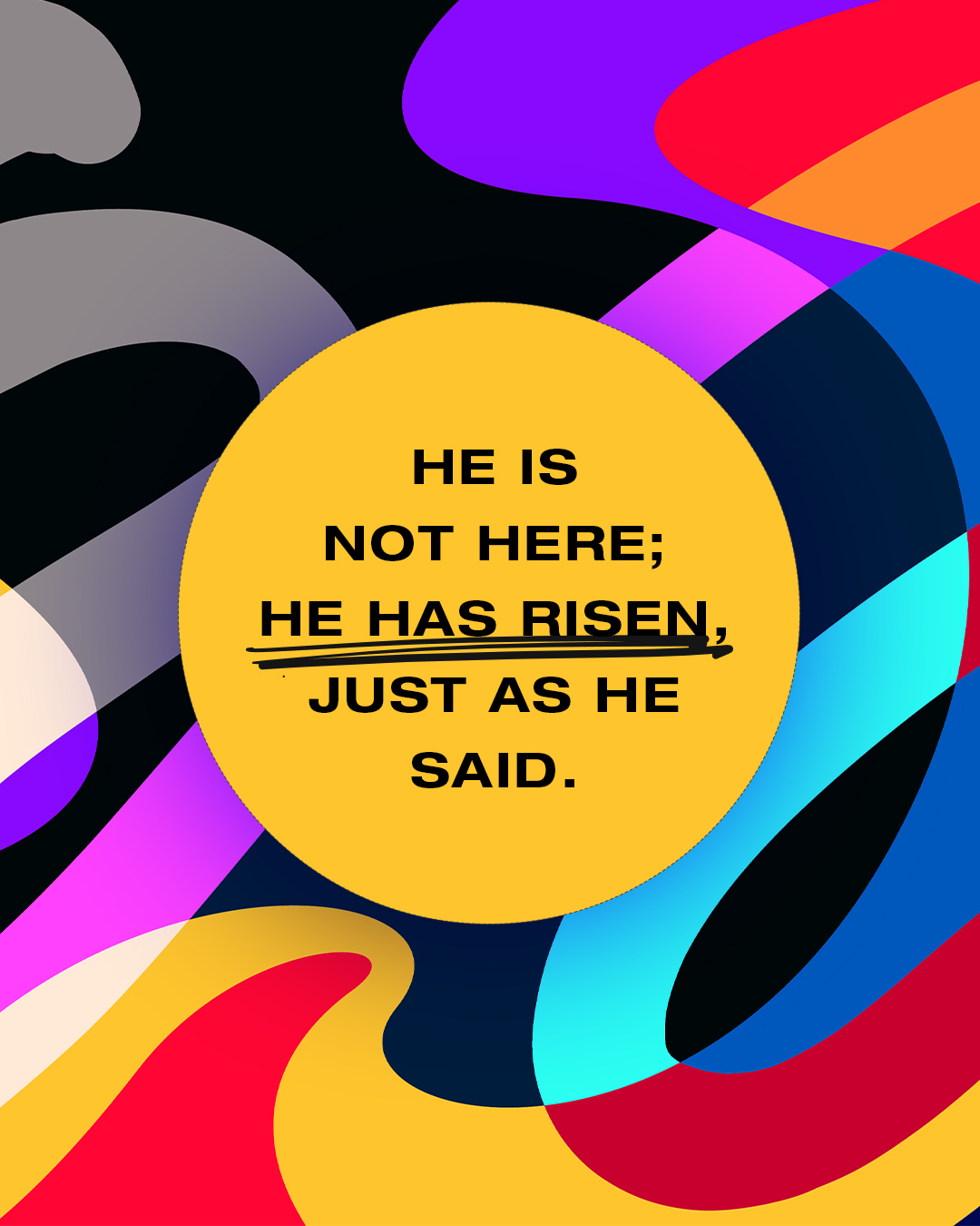 He is not here; He has risen, just as He said